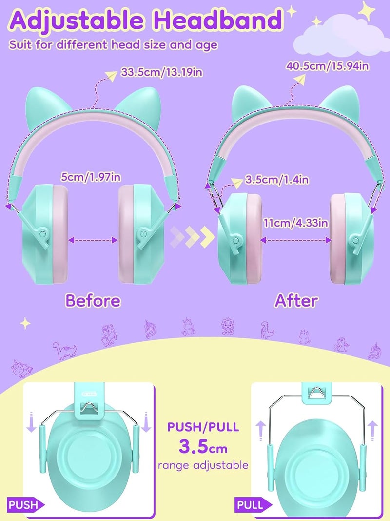 Dr.Meter Ear Muffs for Noise Reduction: 32SNR Noise Cancelling Headphones for Kids Toddlers, Kids Ear Protection for Austism Sensory Fireworks Concerts Focus Cute Xmas Gifts for Girls - Image 4